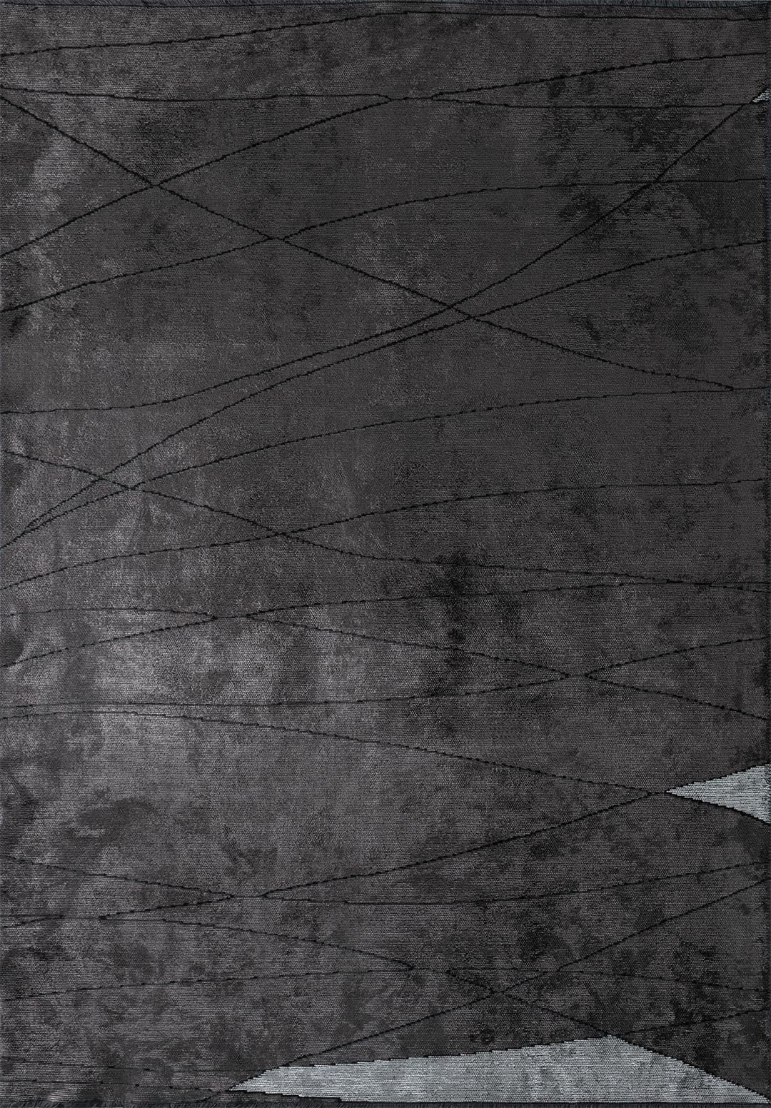 GREENWICH BLACK - CHARCOAL - ICE BLUE RUG - 1