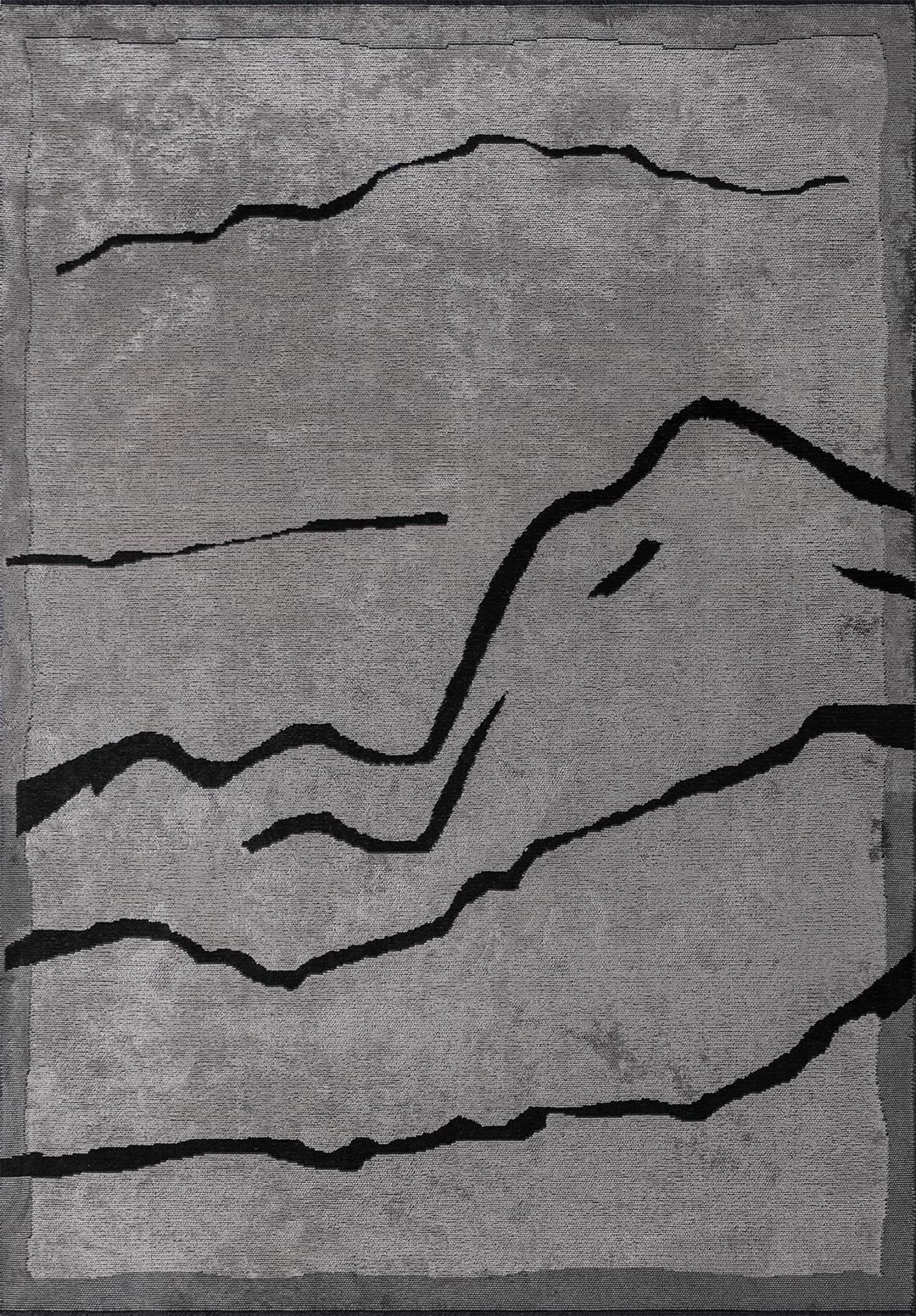 CHELSEA BLACK - LIGHT CREAM - GREY RUG - 1