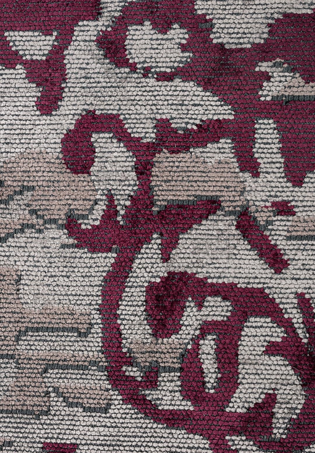 VALENCIA DARK DAMSON - DARK GREY - LIGHT GREY RUG - 5