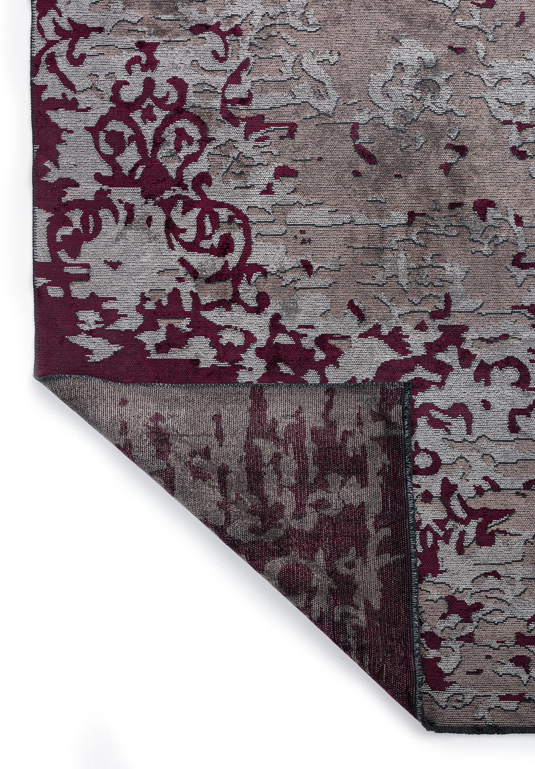 VALENCIA DARK DAMSON - DARK GREY - LIGHT GREY RUG - 3