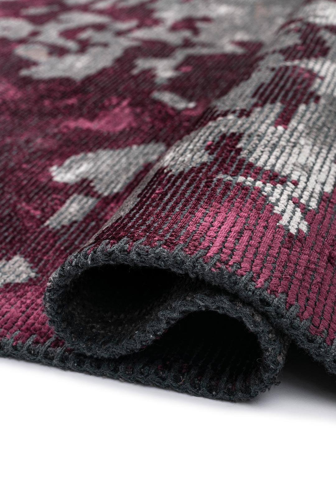VALENCIA DARK DAMSON - DARK GREY - LIGHT GREY RUG - 2