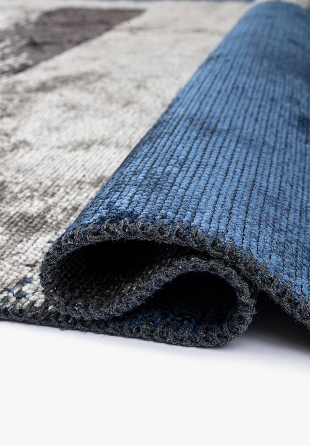 MALAGA NAVY BLUE - CHARCOAL - LIGHT GREY RUG - 2