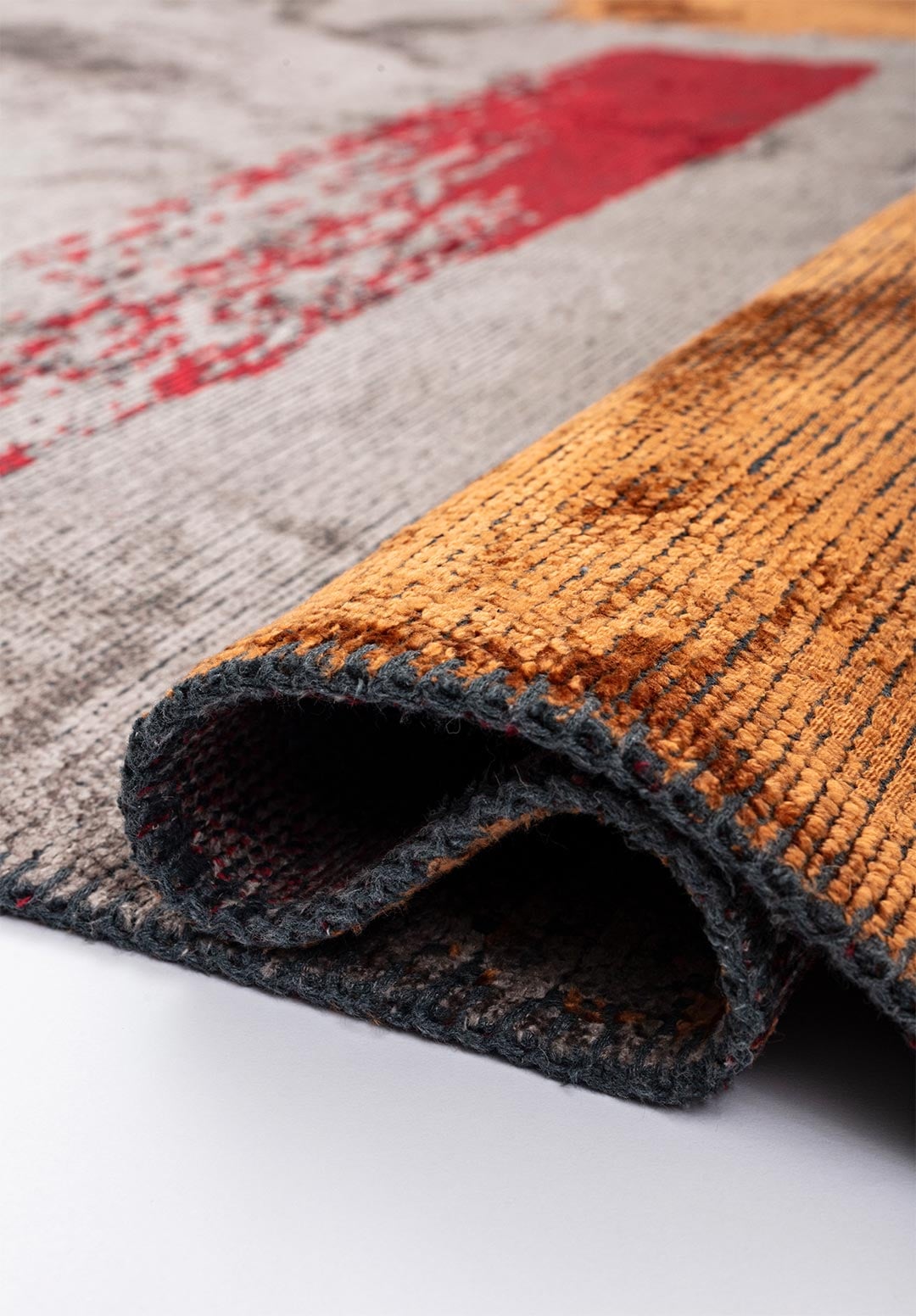 MALAGA TERRA - RED - DARK GREY RUG - 2