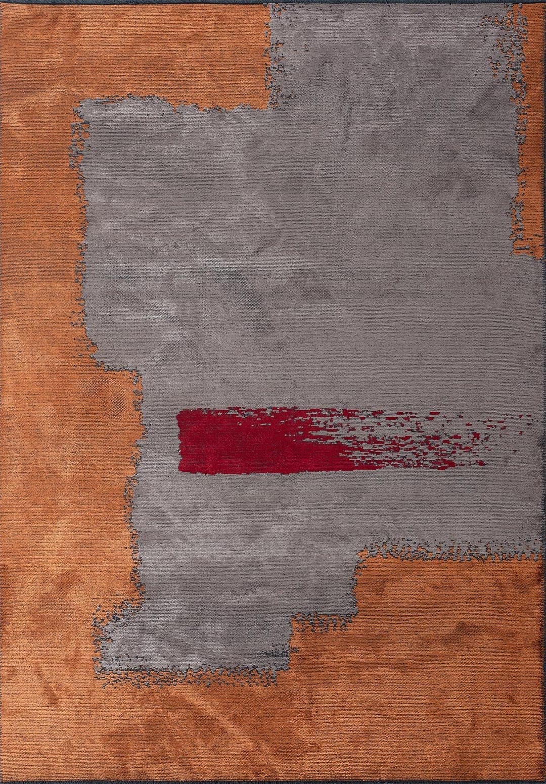 MALAGA TERRA - RED - DARK GREY RUG - 1