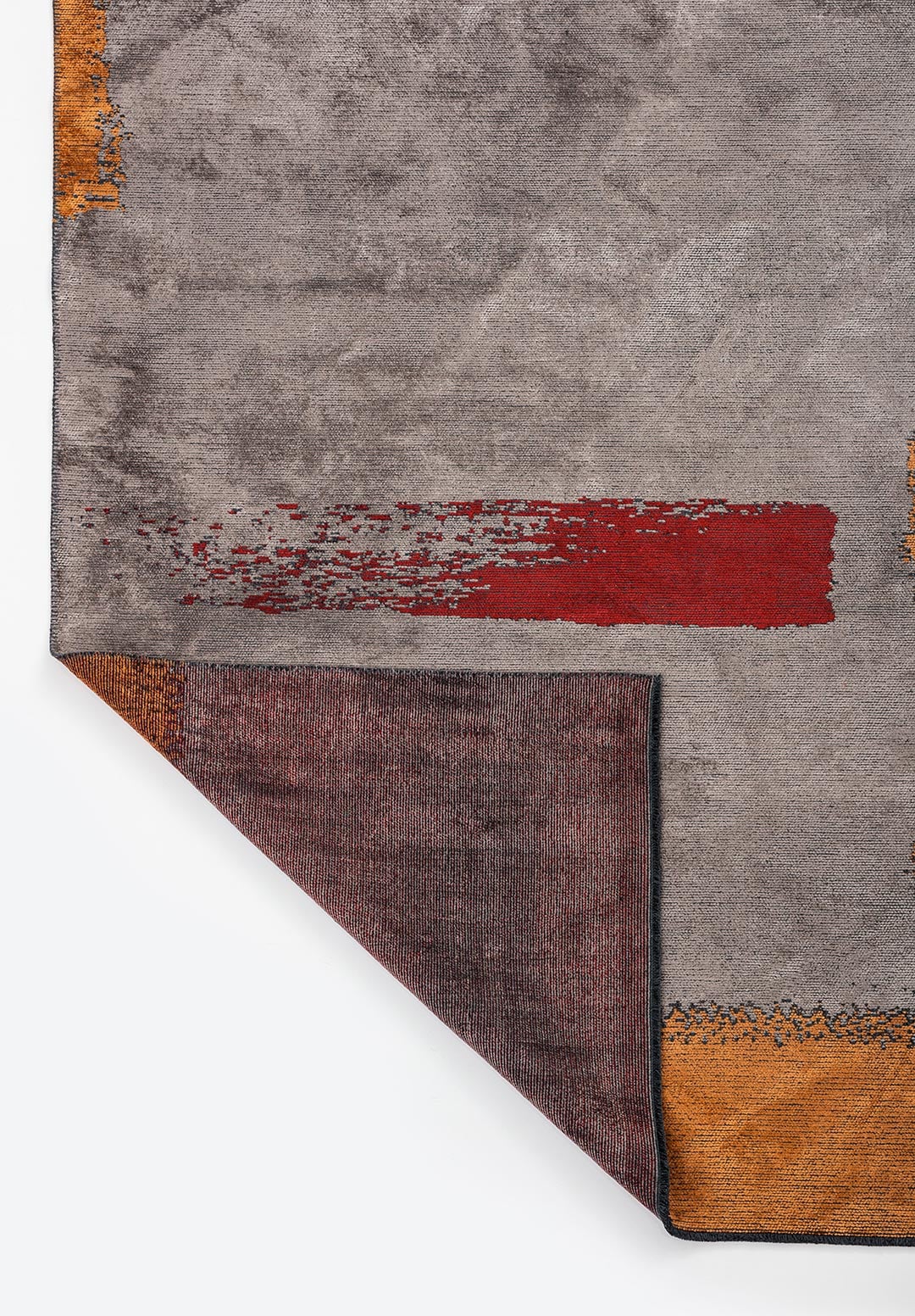 MALAGA TERRA - RED - DARK GREY RUG - 3