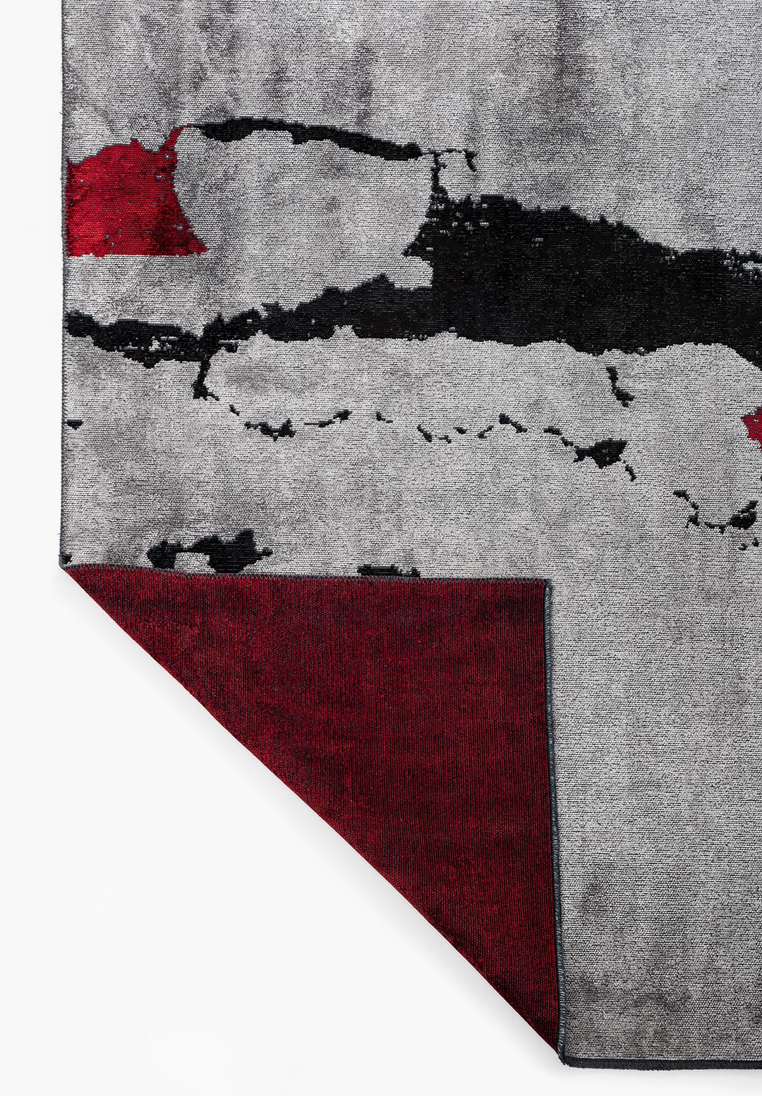 GRANADA BLACK - RED - LIGHT GREY RUG - 3
