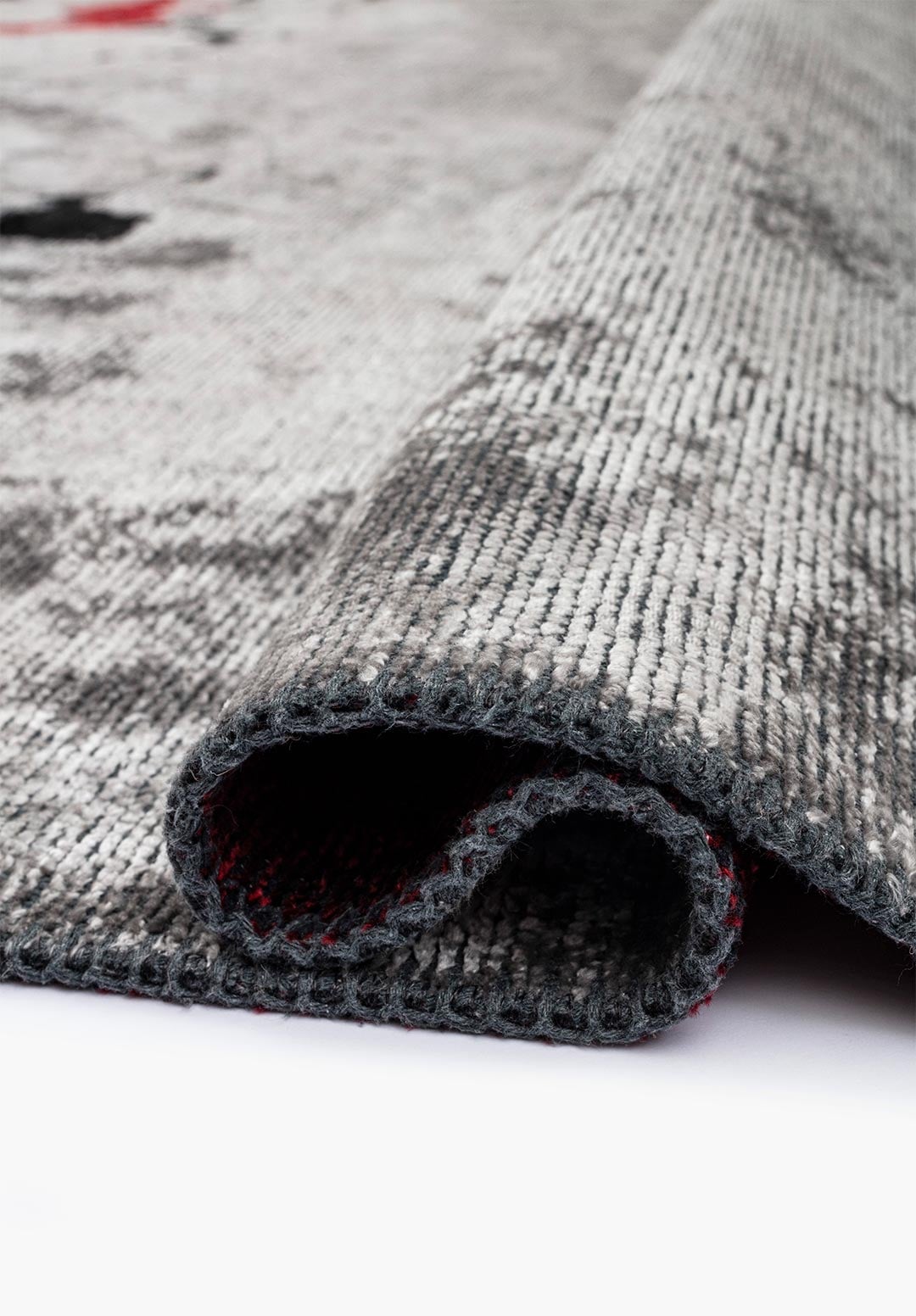 GRANADA BLACK - RED - LIGHT GREY RUG - 2