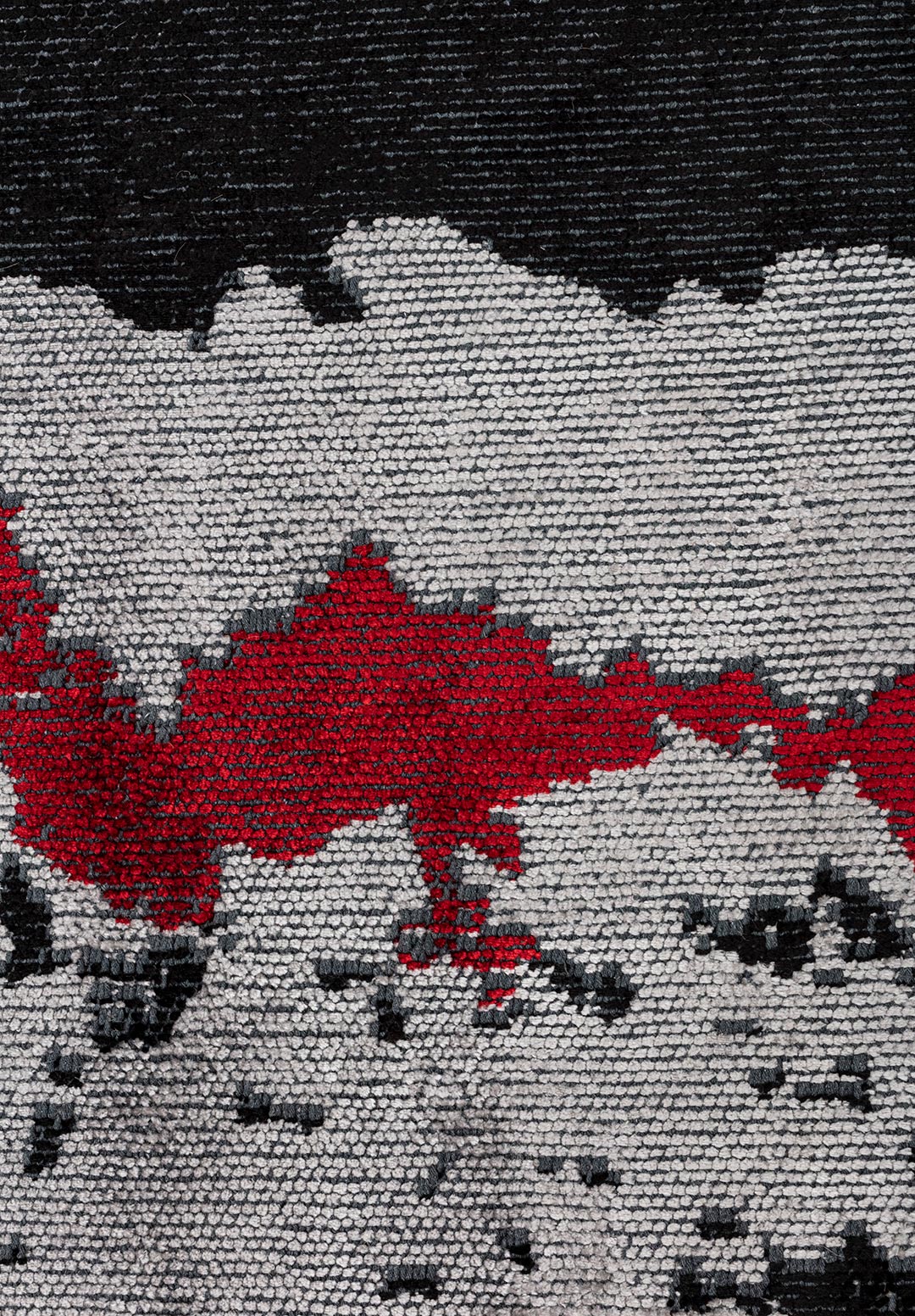 GRANADA BLACK - RED - LIGHT GREY RUG - 5