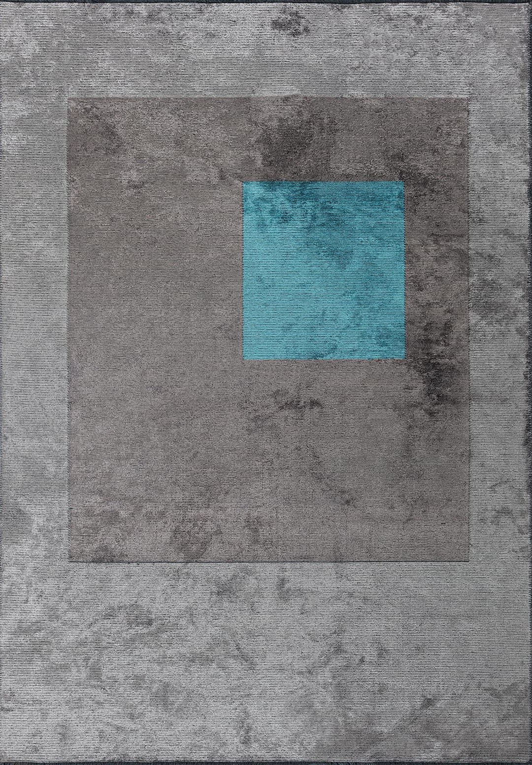 LYON TURQUOISE - DARK GREY - LIGHT GREY RUG - 1