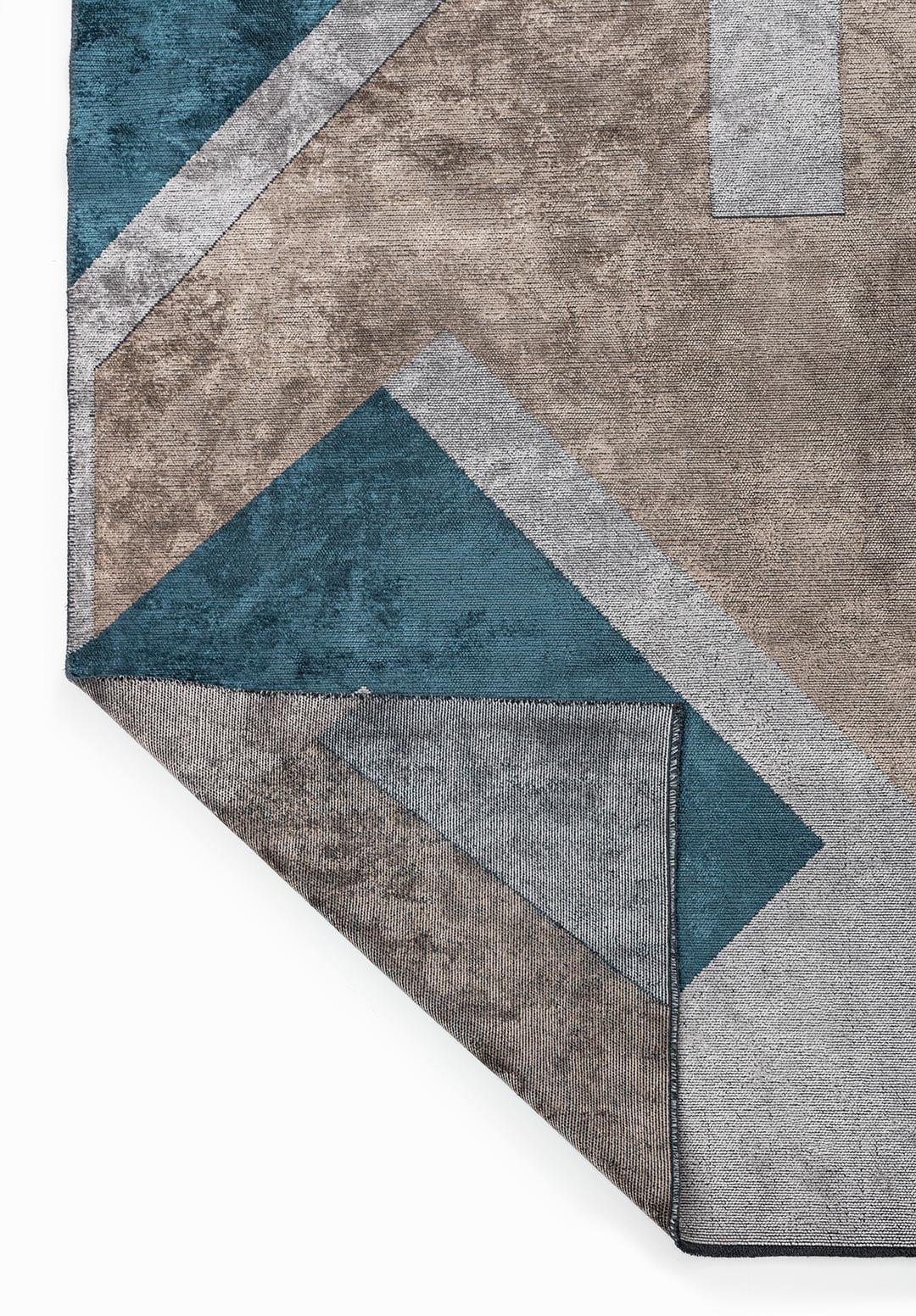 PAMPLONA NOUGAT - LIGHT GREY - PETROL RUG - 3