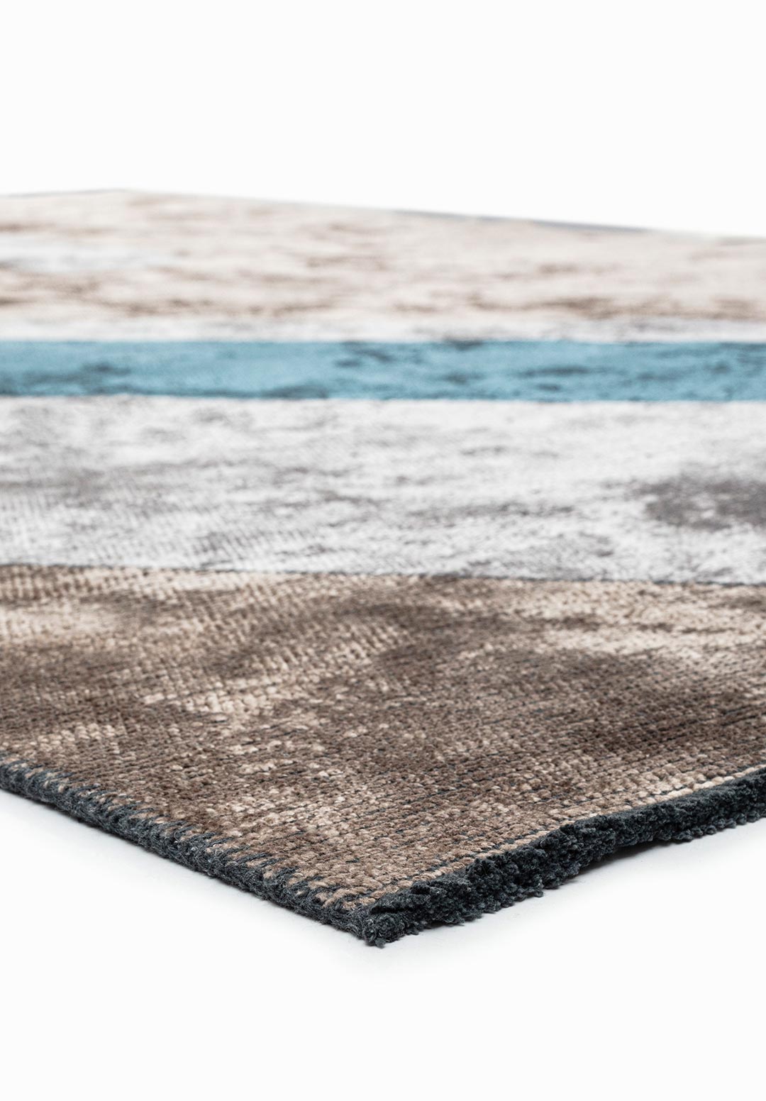PAMPLONA NOUGAT - LIGHT GREY - PETROL RUG - 4
