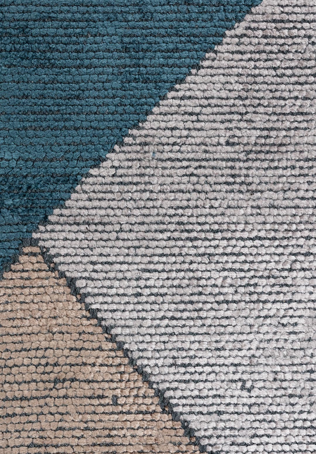 PAMPLONA NOUGAT - LIGHT GREY - PETROL RUG - 5