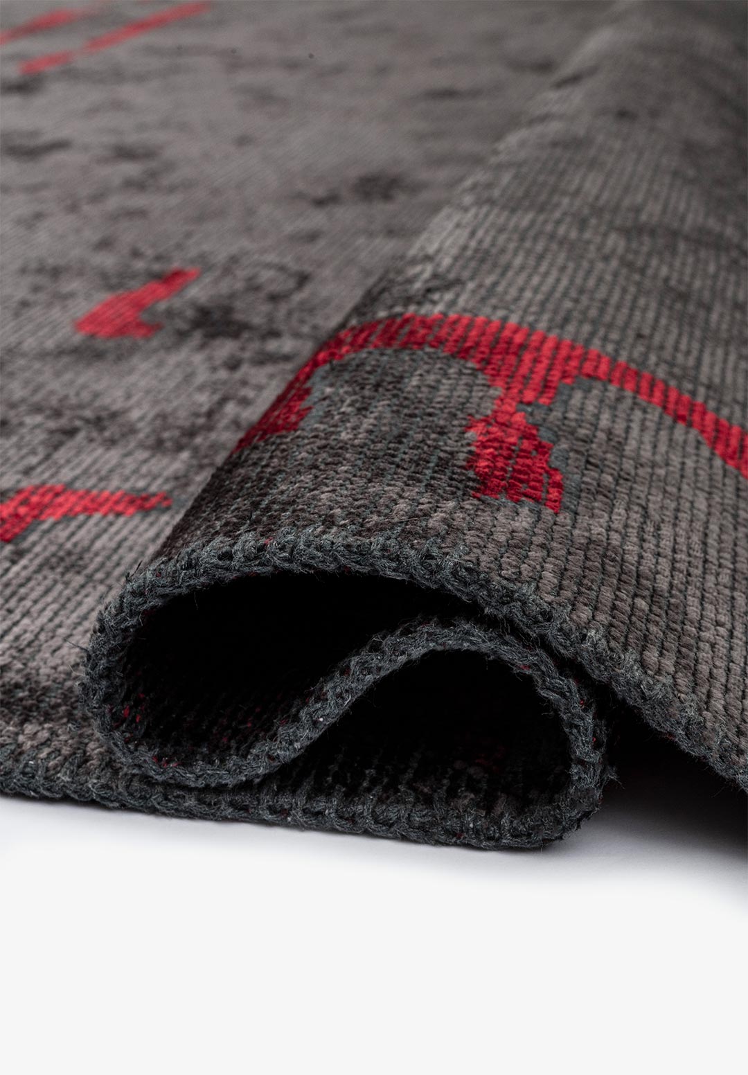 PORTO BLACK - CHARCOAL - RED RUG - 2