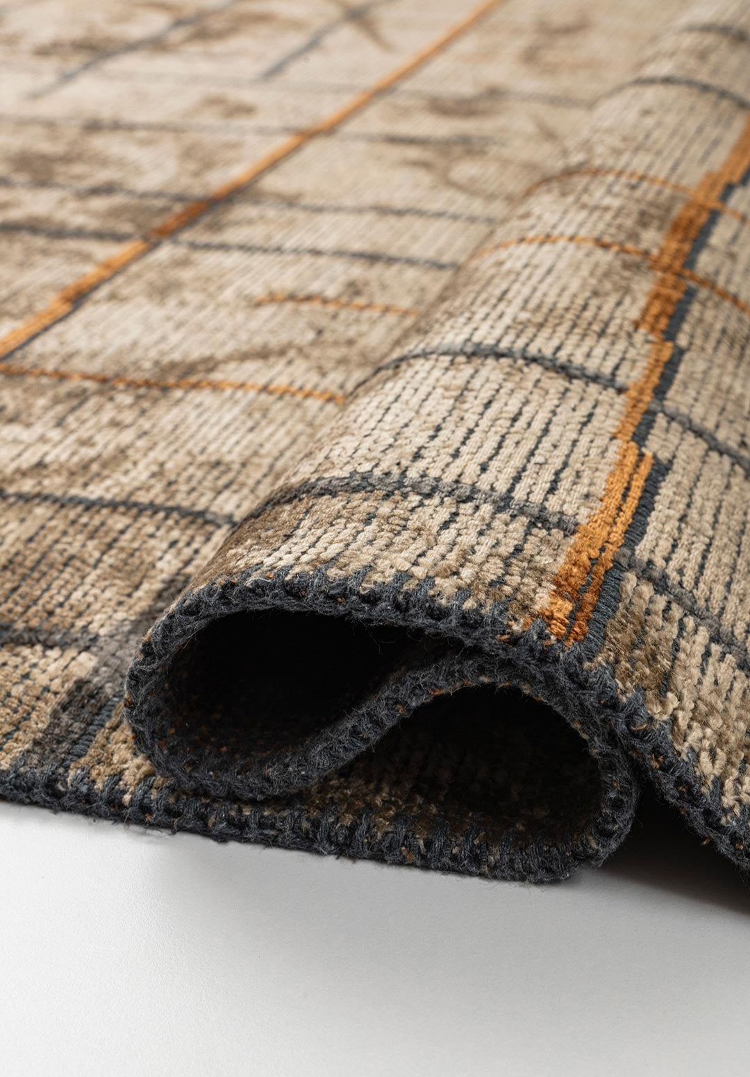 BROOKLYN TERRA - DARK BEIGE - ANTHRACITE RUG - 2