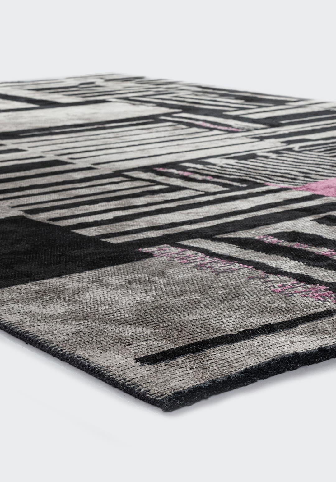 OXFORD BLACK - PINK - GREY RUG - 4