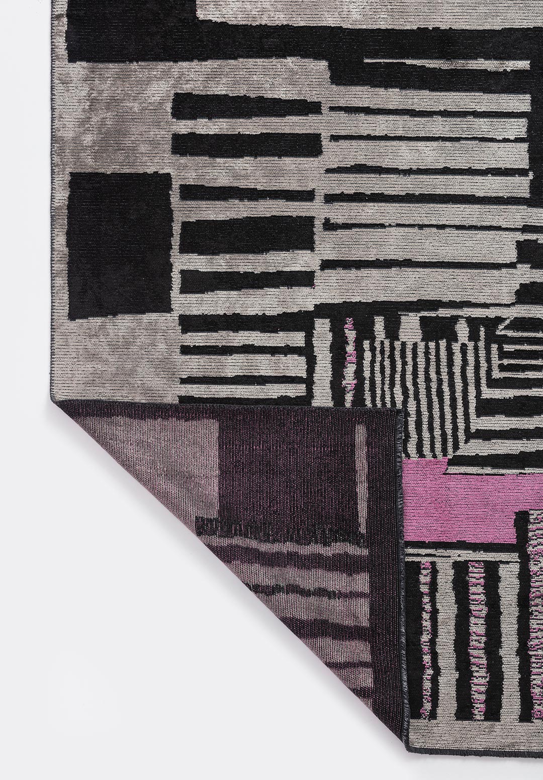 OXFORD BLACK - PINK - GREY RUG - 3