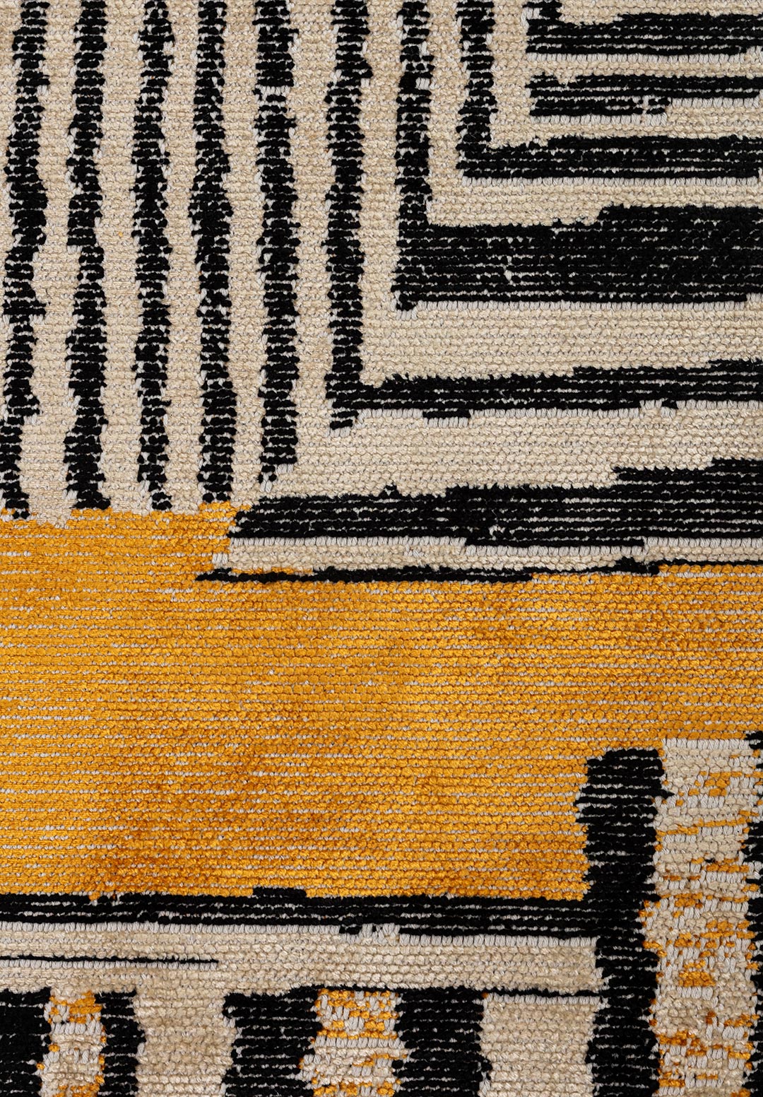 OXFORD BLACK - GOLD - CREAM RUG - 5