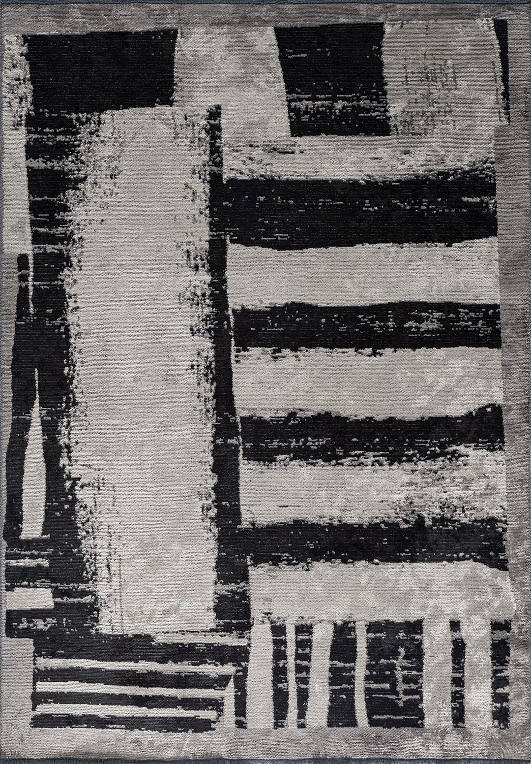 CAMBRIDGE BLACK - DARK GREY - CREAM RUG - 1