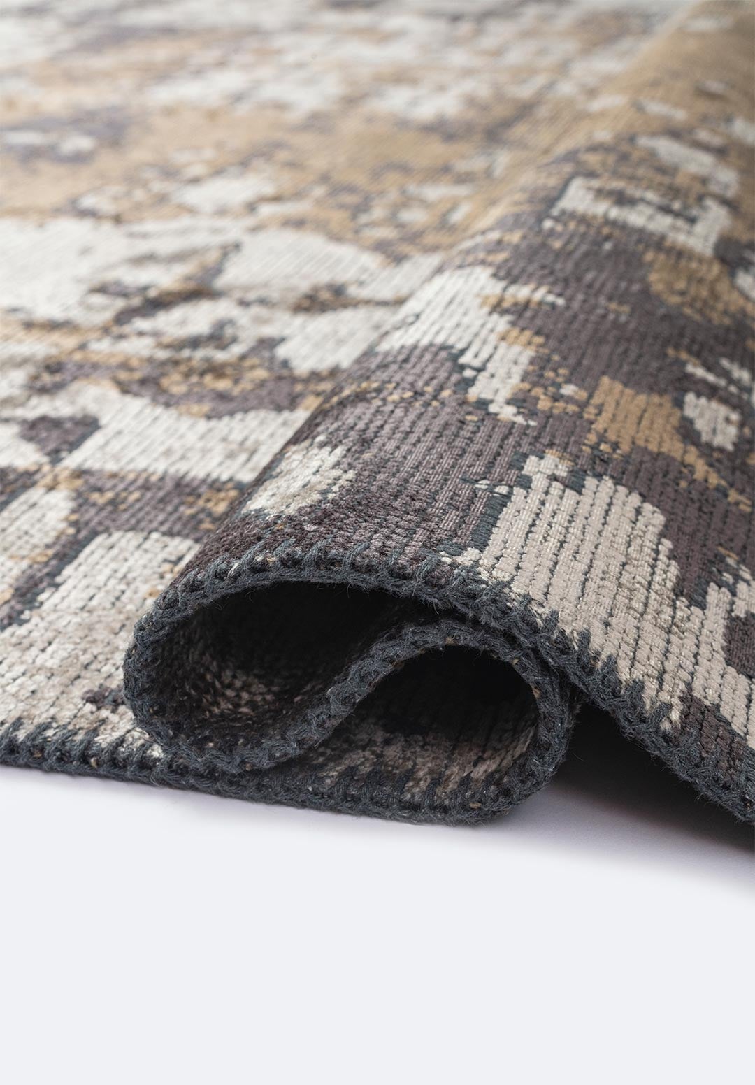 CORFU CHARCOAL - LIGHT BROWN - CREAM RUG - 2