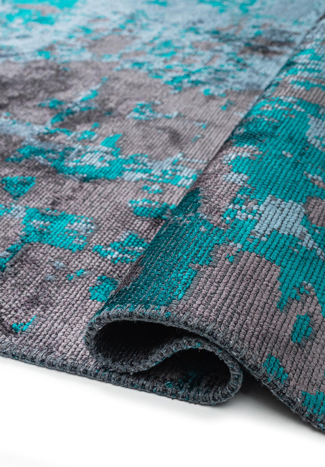 CORFU DARK TURQUOISE - PETROL - CHARCOAL RUG - 2