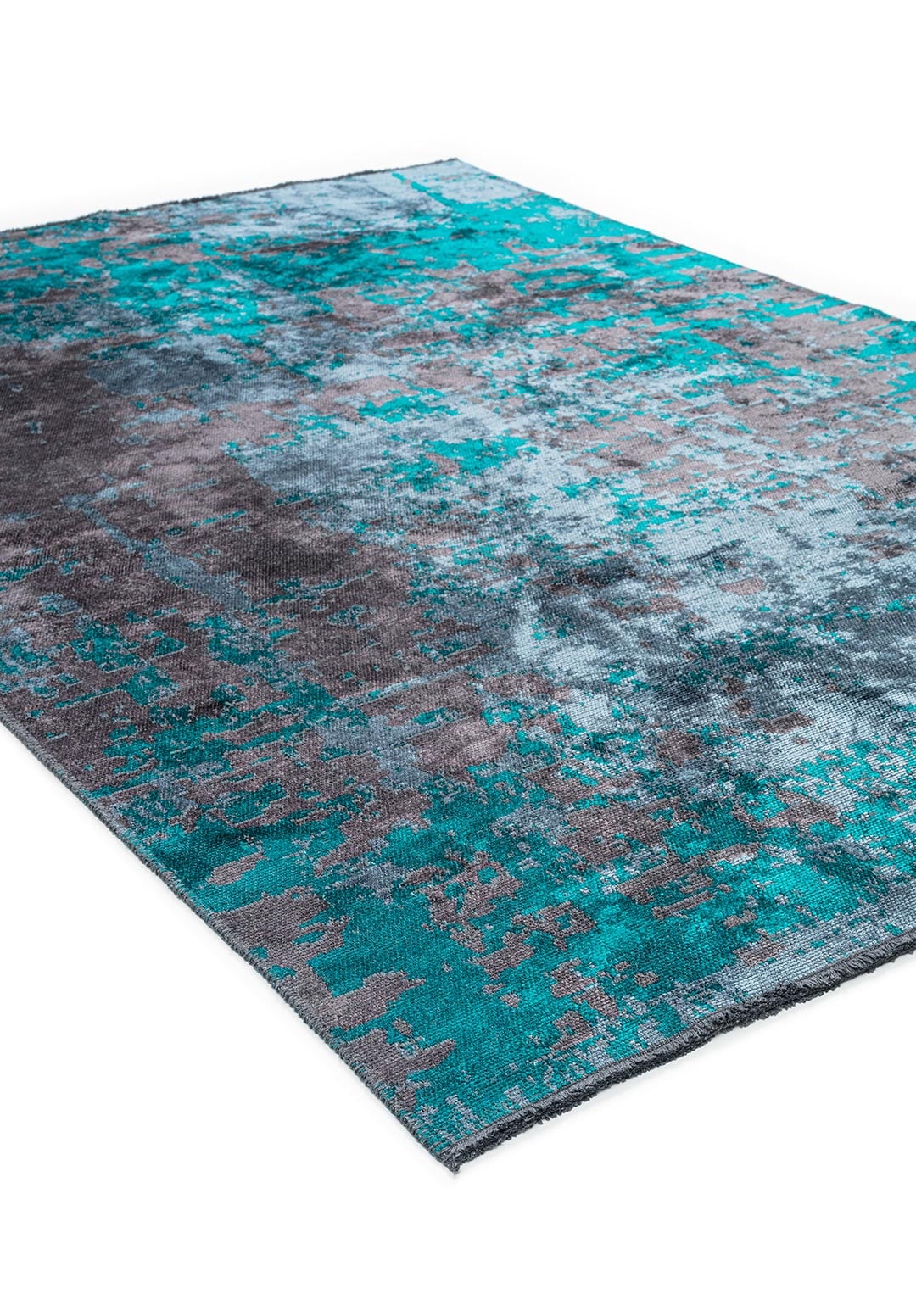 CORFU DARK TURQUOISE - PETROL - CHARCOAL RUG - 4