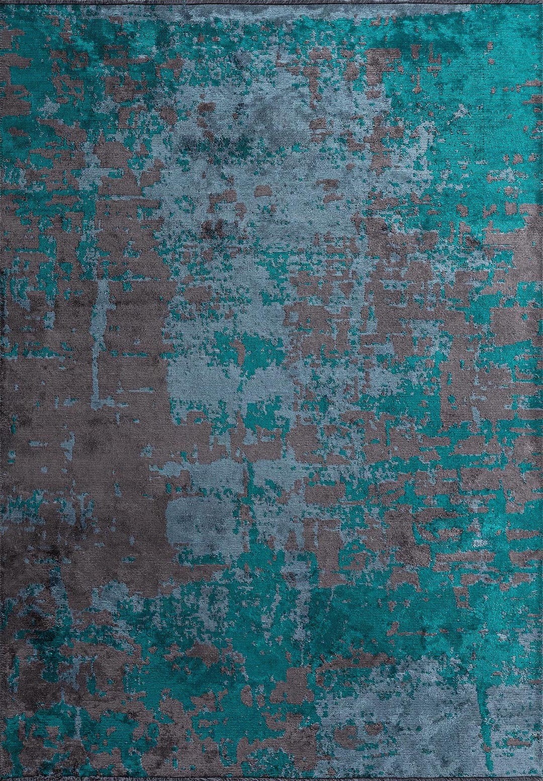CORFU DARK TURQUOISE - PETROL - CHARCOAL RUG - 1