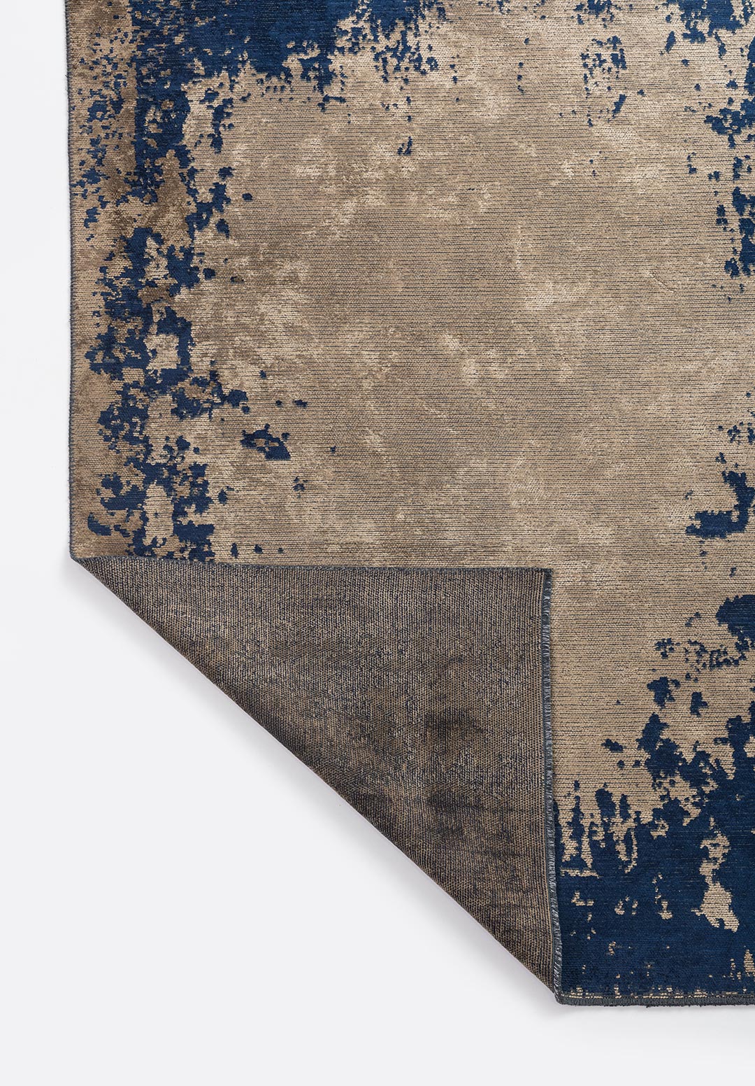 STOCKHOLM DARK NAVY - LIGHT BROWN - DARK BEIGE RUG - 3