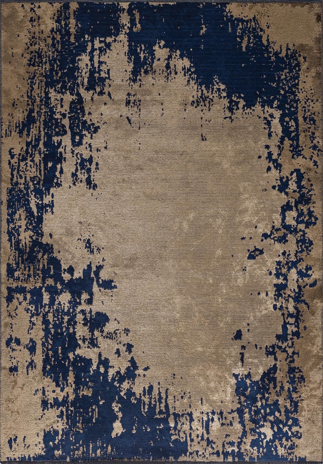 STOCKHOLM DARK NAVY - LIGHT BROWN - DARK BEIGE RUG - 1