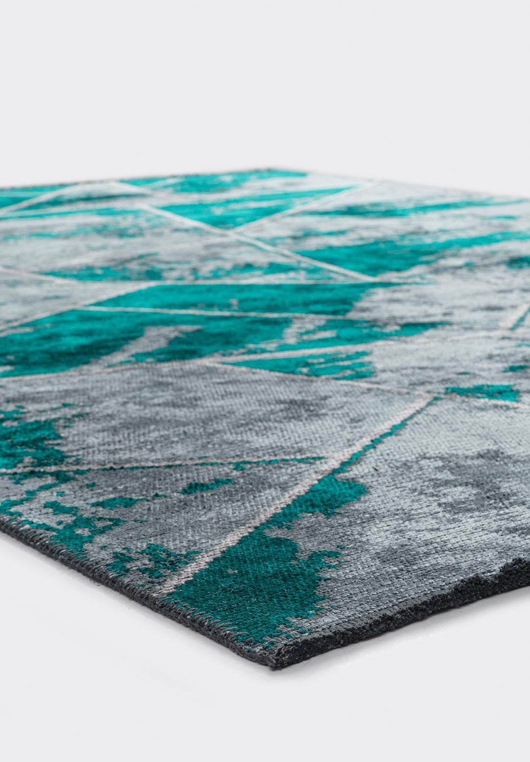 BREMEN BLUE - DARK TURQUOISE - LIGHT GREY RUG - 4