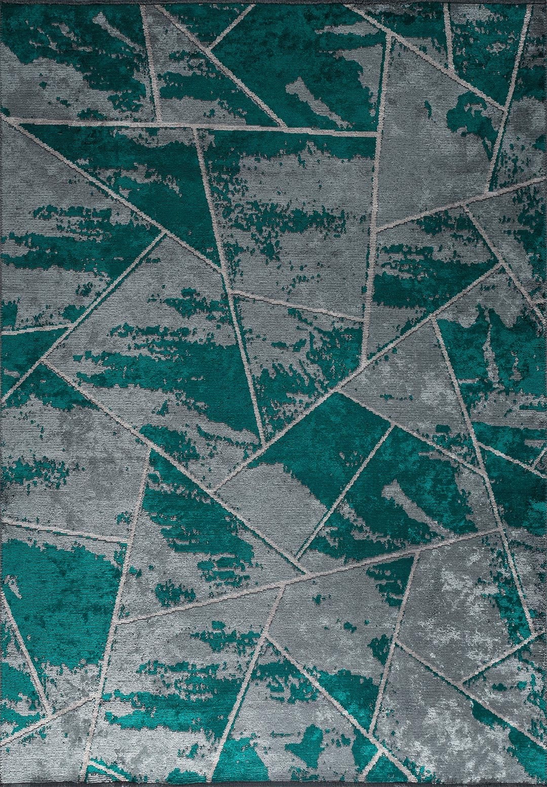 BREMEN BLUE - DARK TURQUOISE - LIGHT GREY RUG - 1