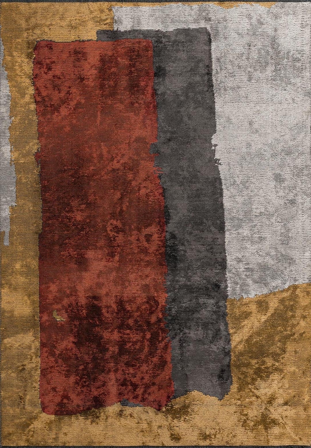 HAMBURG CHARCOAL - DARK TERRA - MUSTARD - LIGHT GREY RUG - 1