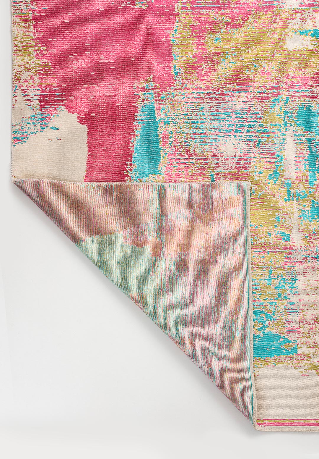 NICE PINK - TURQUOISE - KIWI - ECRU RUG - 3