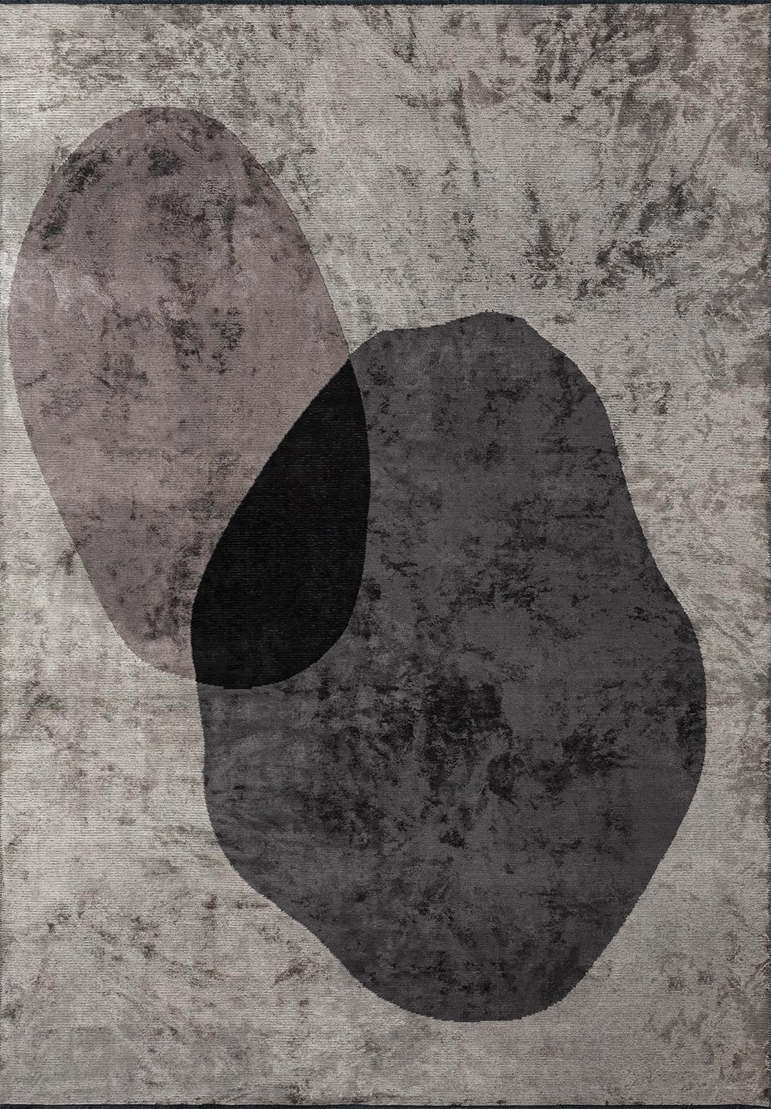 MARSEILLE BLACK - CHARCOAL - DARK GREY - CREAM RUG - 1