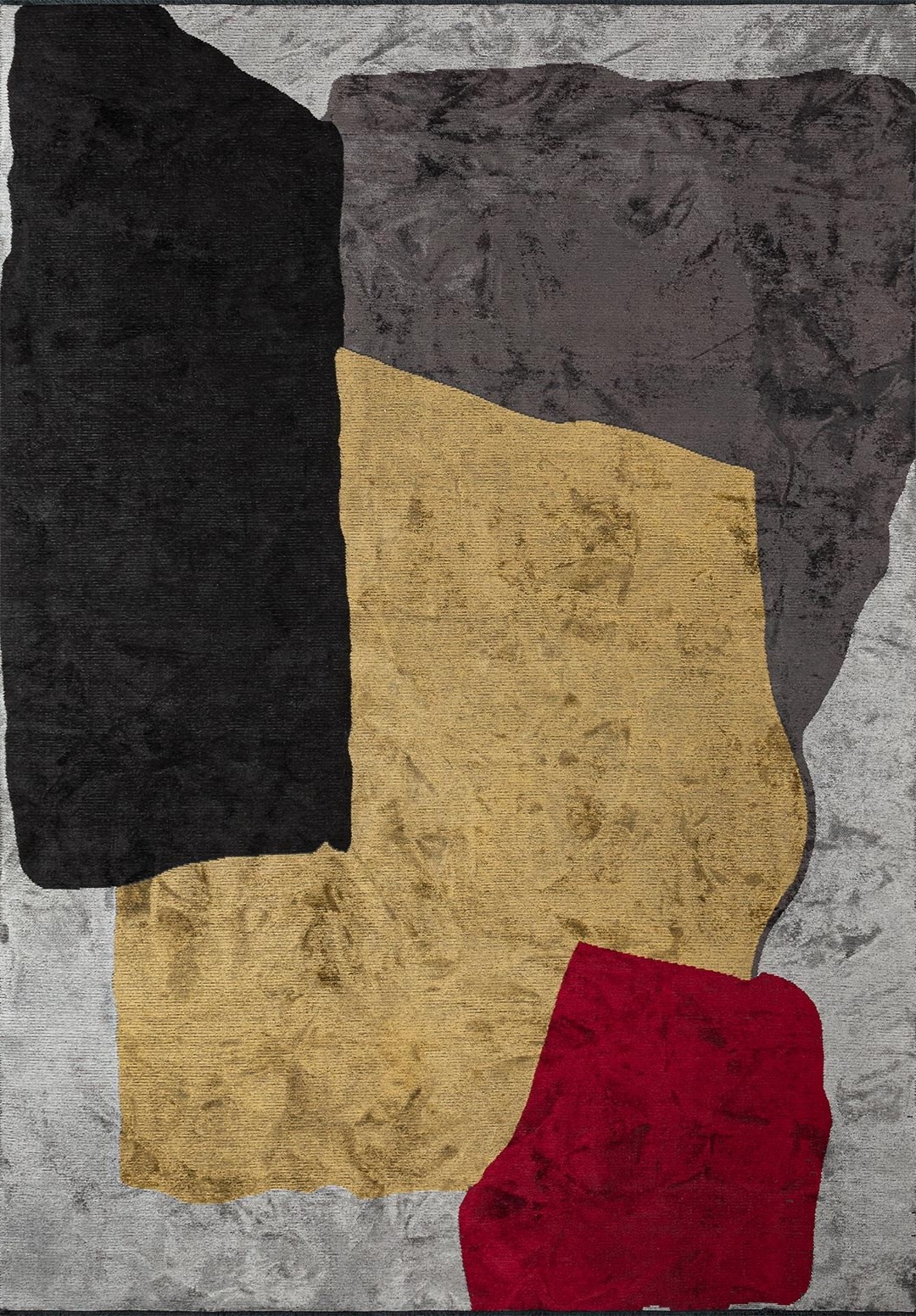 MIAMI BLACK - RED - GOLD - CHARCOAL - LIGHT GREY RUG - 1