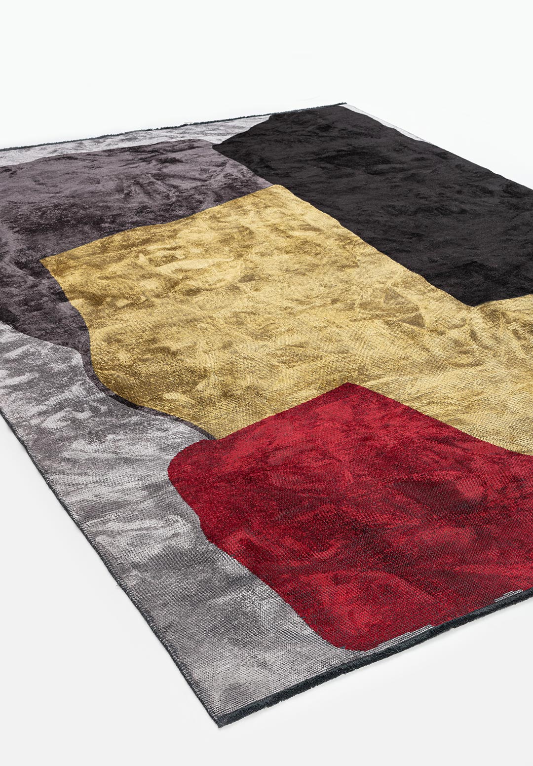MIAMI BLACK - RED - GOLD - CHARCOAL - LIGHT GREY RUG - 4