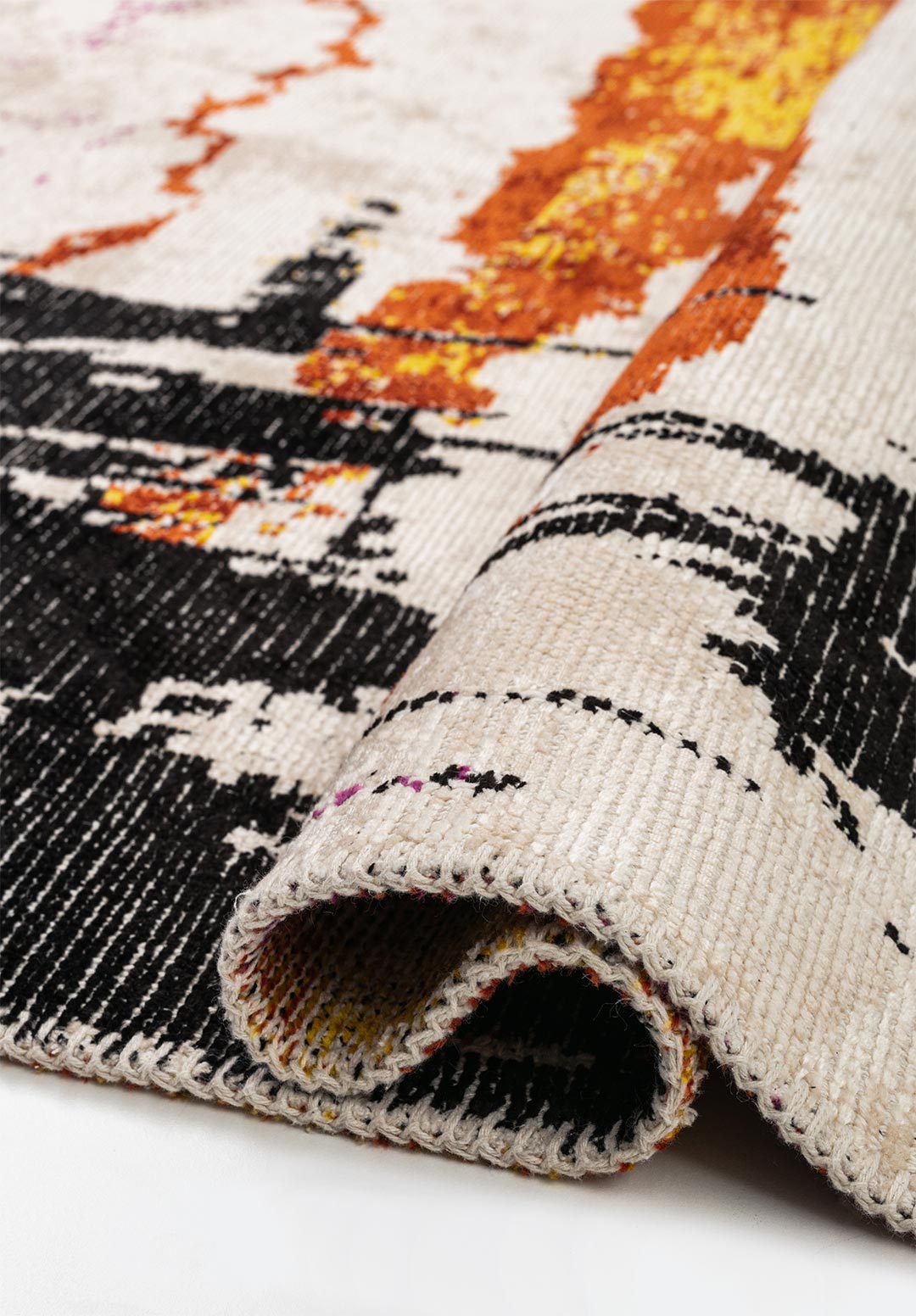 PO BLACK - PURPLE - RED - RUST - YELLOW - ECRU RUG - 2