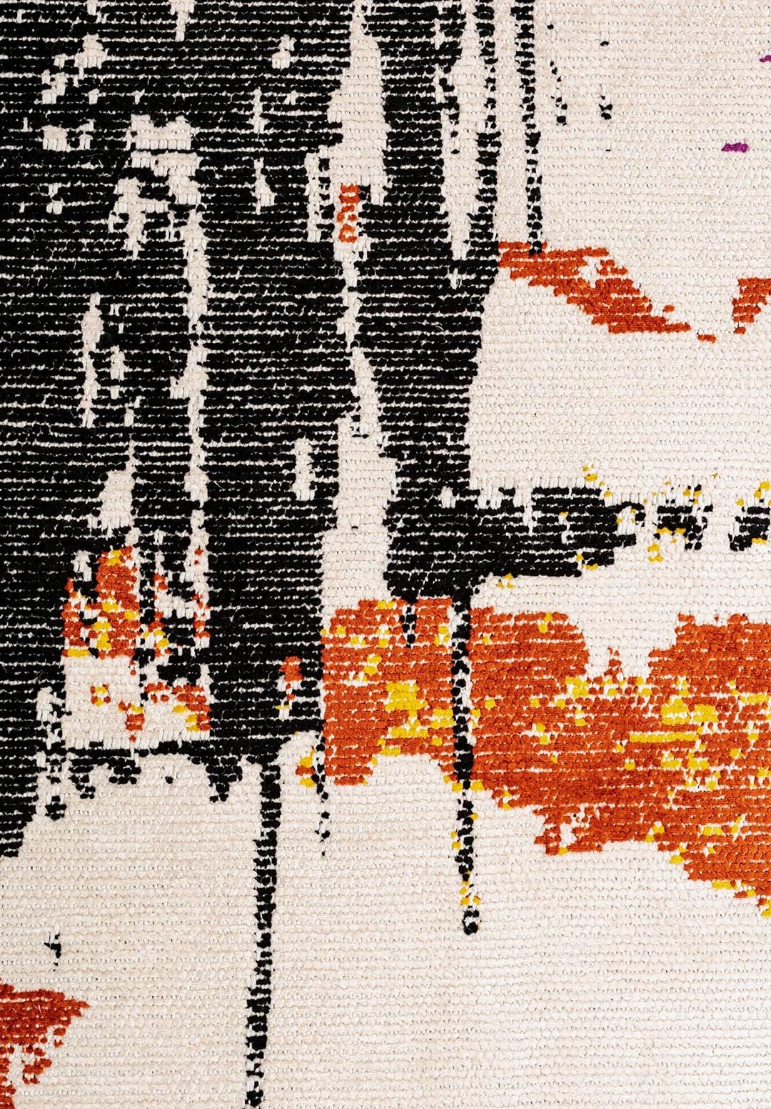 PO BLACK - PURPLE - RED - RUST - YELLOW - ECRU RUG - 5