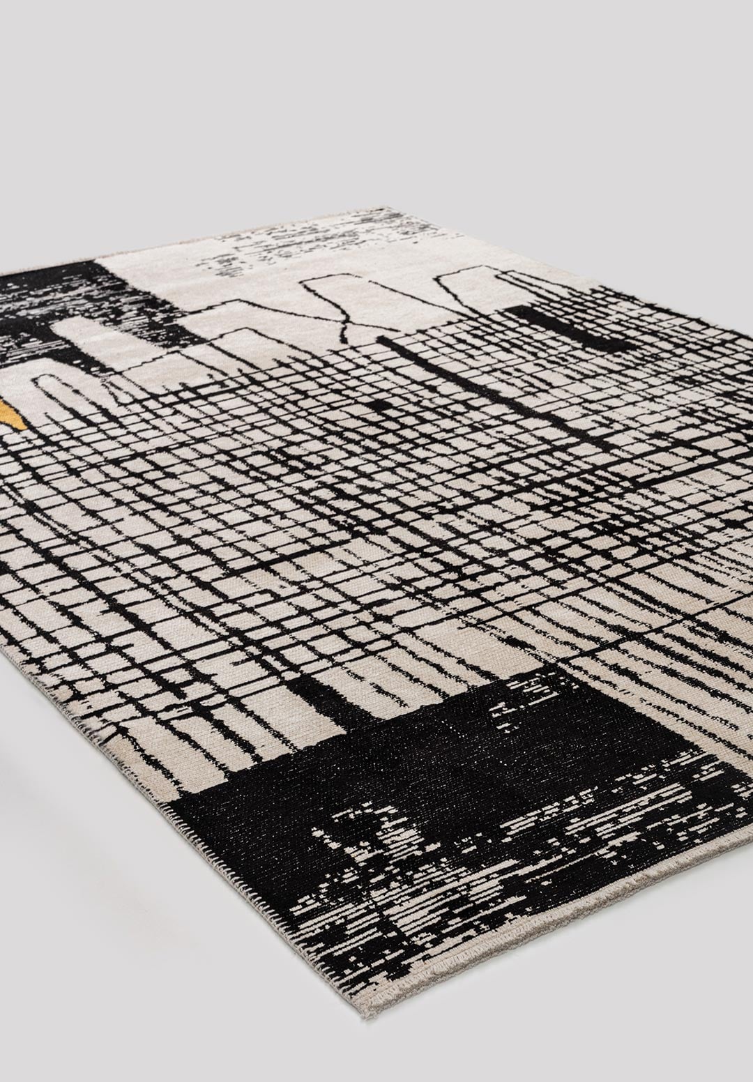 EDINBURGH BLACK - GOLD - ECRU RUG - 4