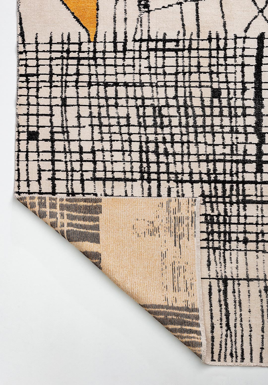 EDINBURGH BLACK - GOLD - ECRU RUG - 3