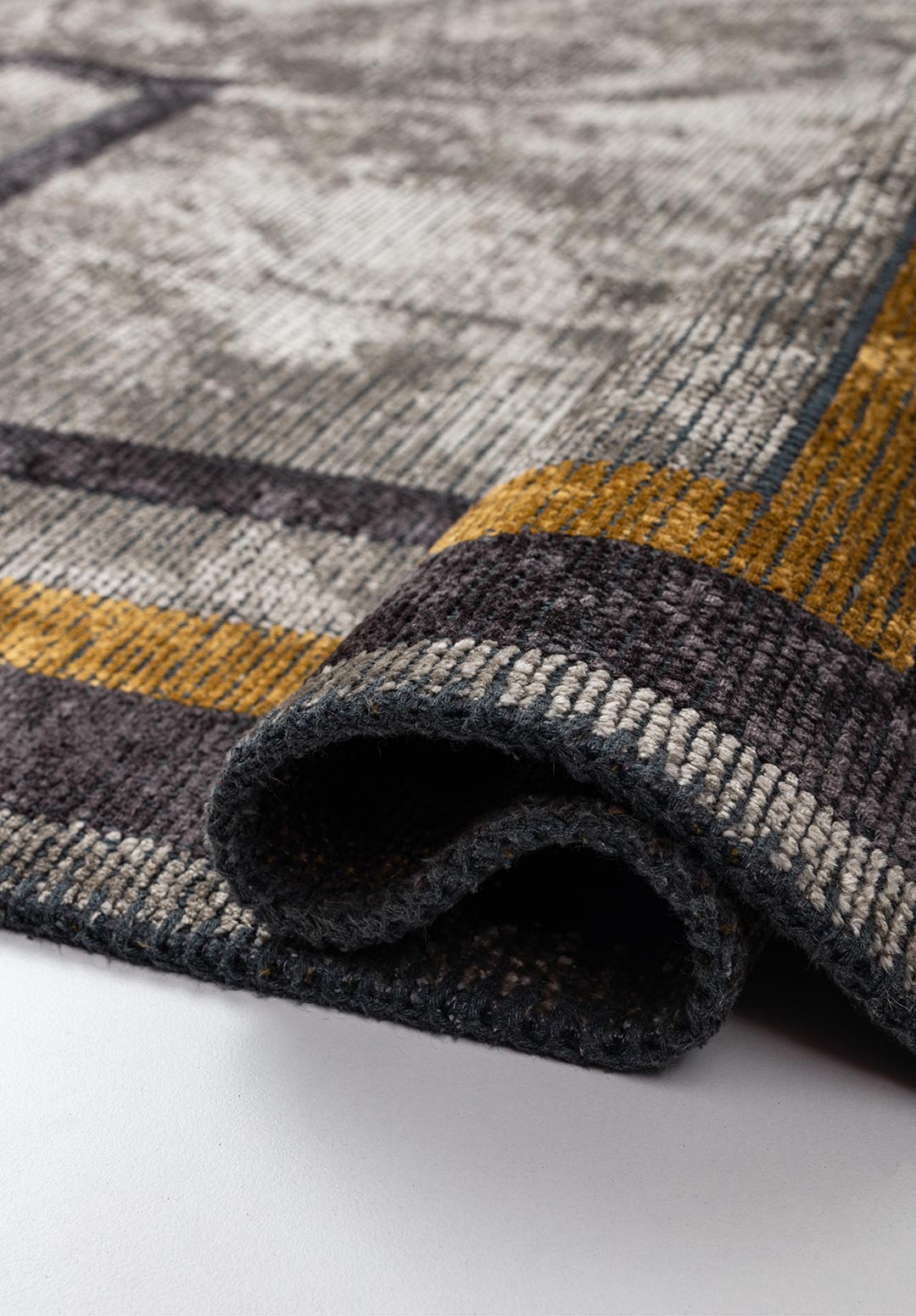 DRESDEN CHARCOAL - MUSTARD - BEIGE RUG - 2