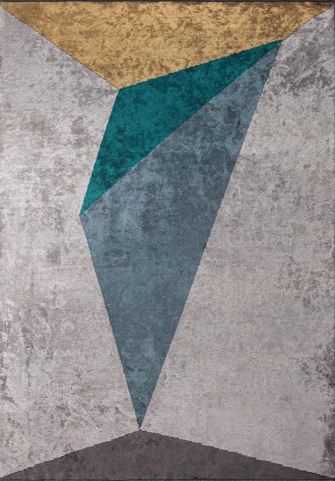 LONDON MUSTARD - LIGHT GREY - DARK TURQUOISE - PETROL - CHARCOAL RUG - 1