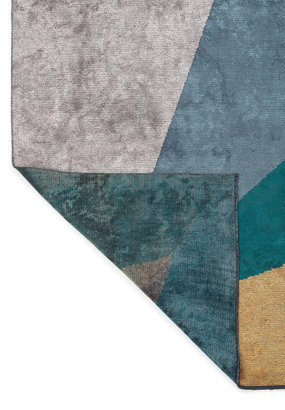 LONDON MUSTARD - LIGHT GREY - DARK TURQUOISE - PETROL - CHARCOAL RUG - 3