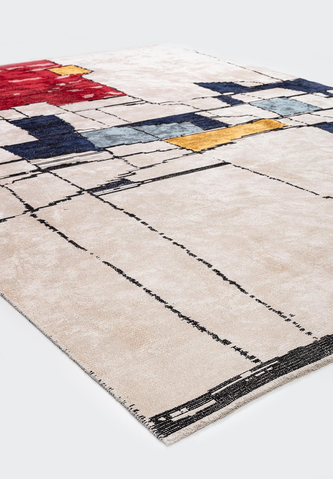 BRISTOL BLACK - DARK NAVY - RED - GOLD - BLUE - ECRU RUG - 4