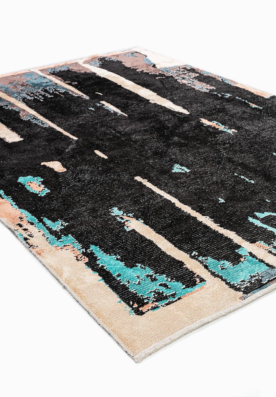 CAPRI BLACK - PETROL - DARK MINK - COPPER - TURQUOISE - CREAM RUG - 4