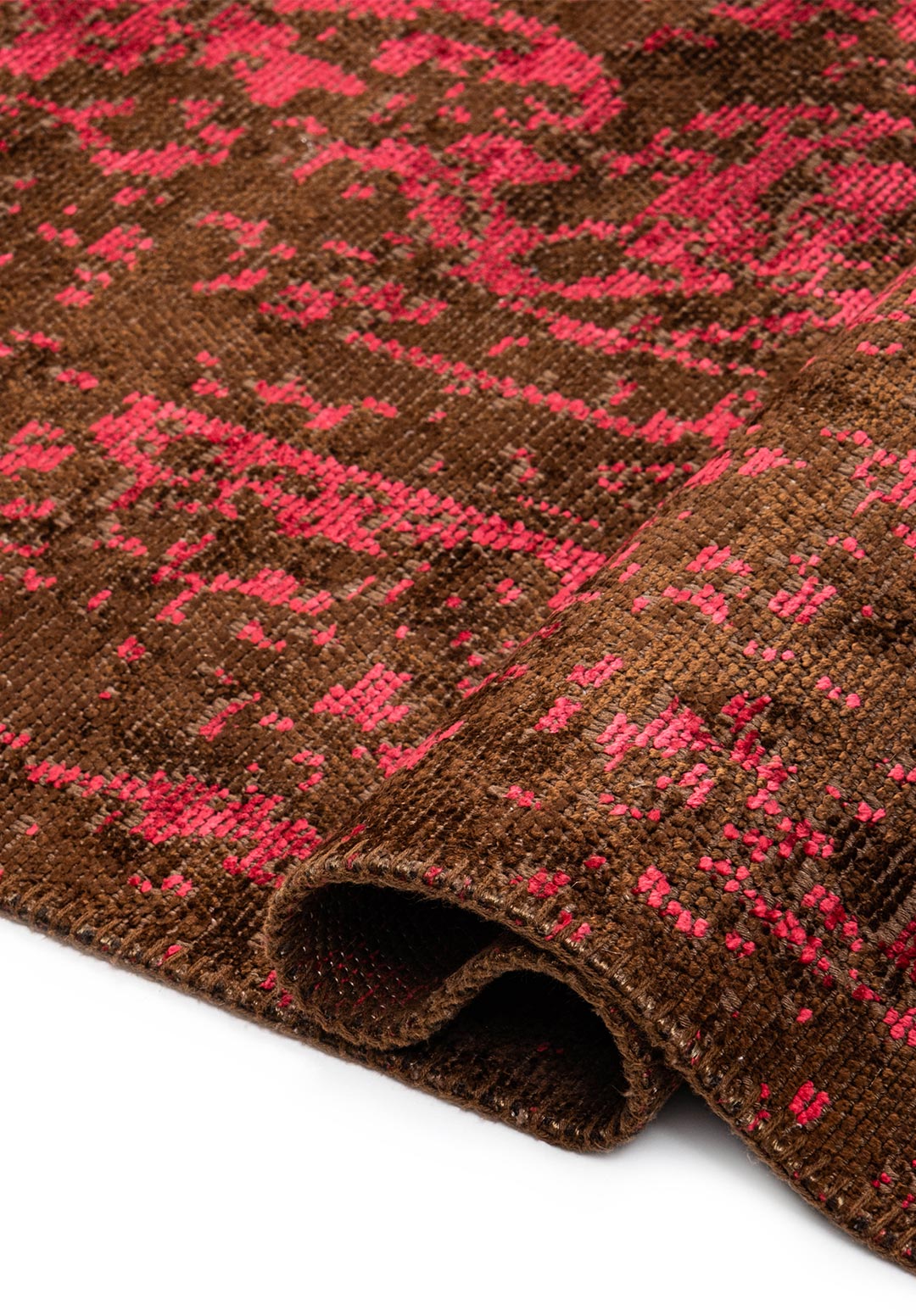 MEDALLION DARK BROWN - MAGENTA RUG - 2