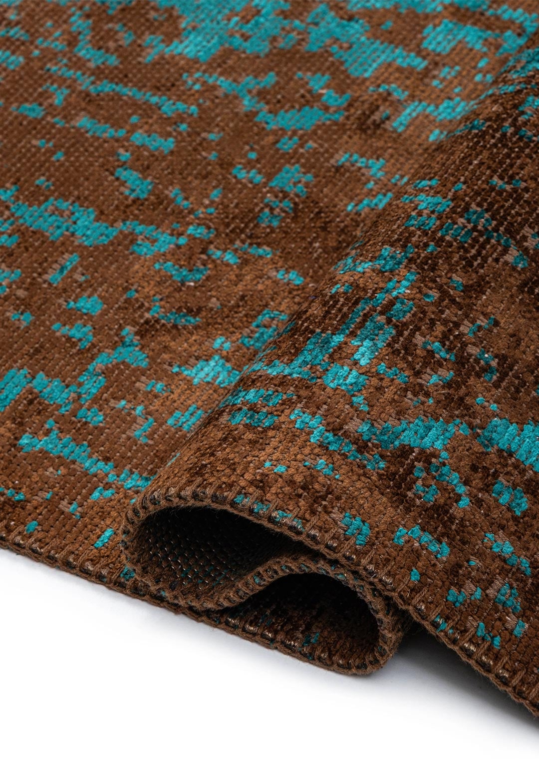 MEDALLION DARK BROWN - DARK TURQUOISE RUG - 2