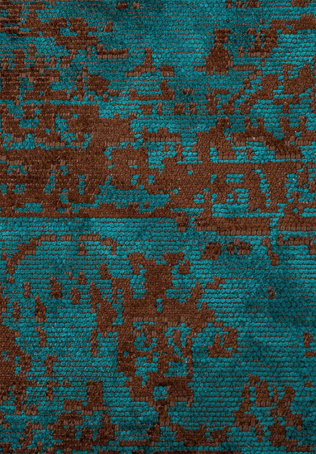 MEDALLION DARK BROWN - DARK TURQUOISE RUG - 5