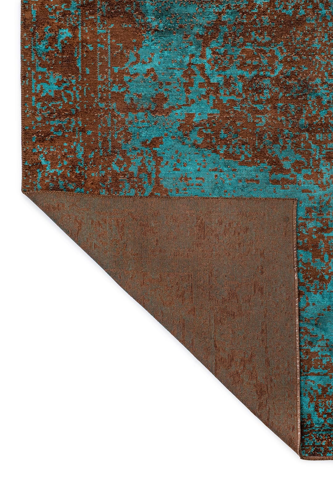 MEDALLION DARK BROWN - DARK TURQUOISE RUG - 3