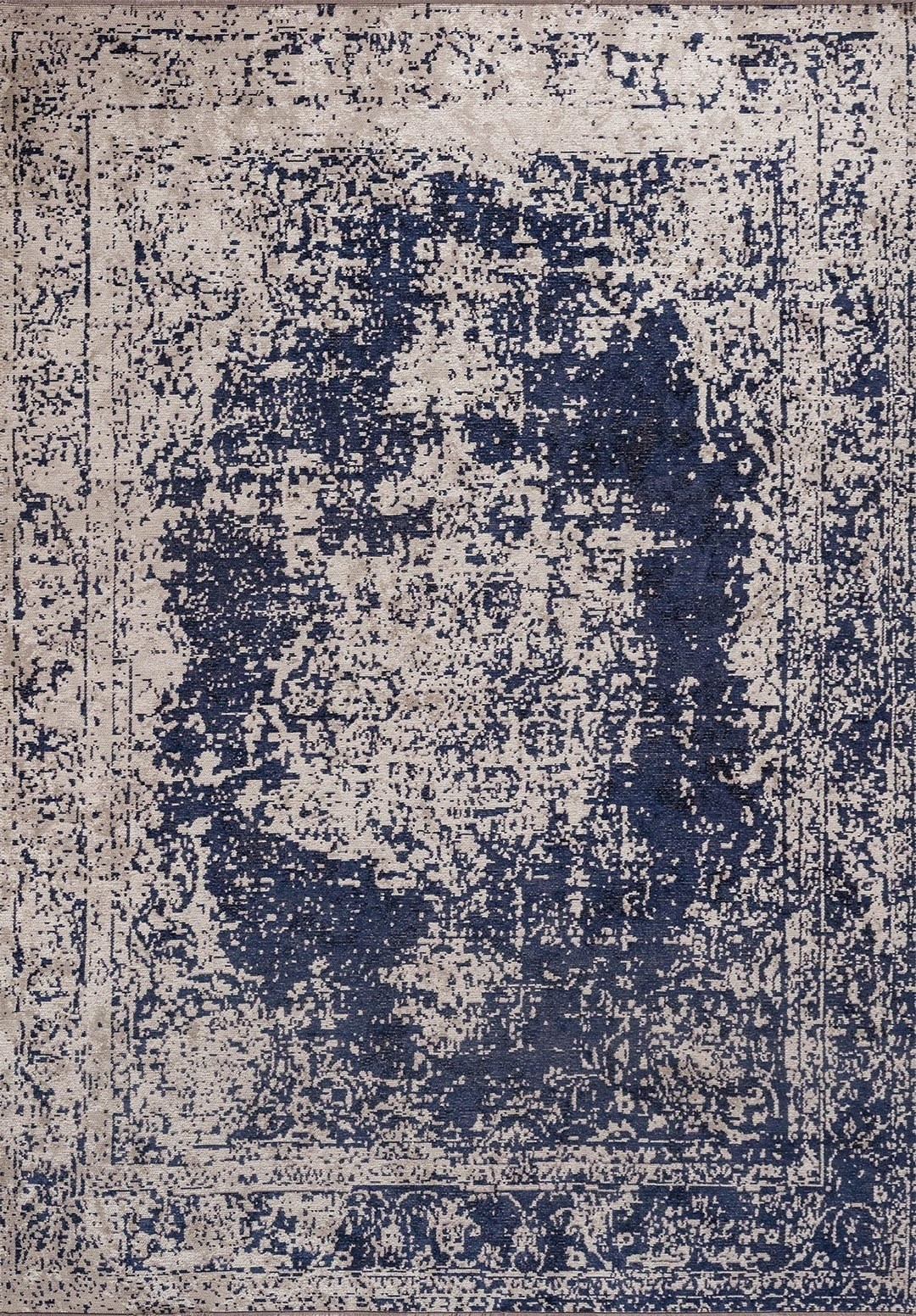 MEDALLION BEIGE - DARK NAVY RUG - 1
