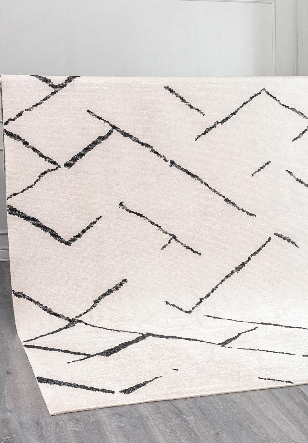WAVE BLACK - ECRU RUG - 4
